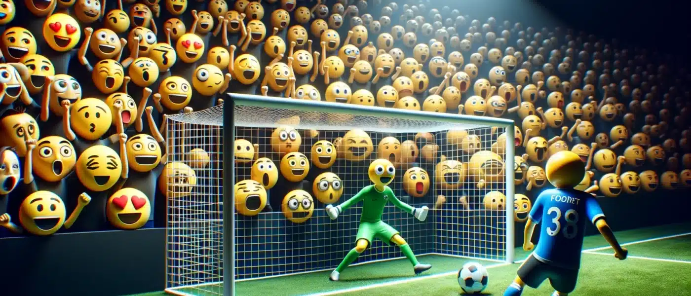a soccer game played by sport emojis