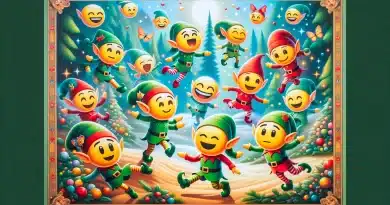 elf emojis playing together