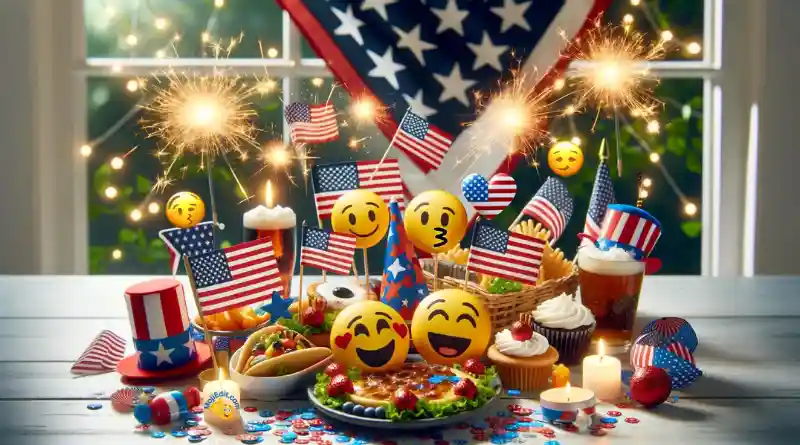 patriotic celebration with emojis