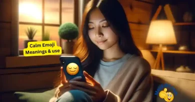 woman texting a calm emoji
