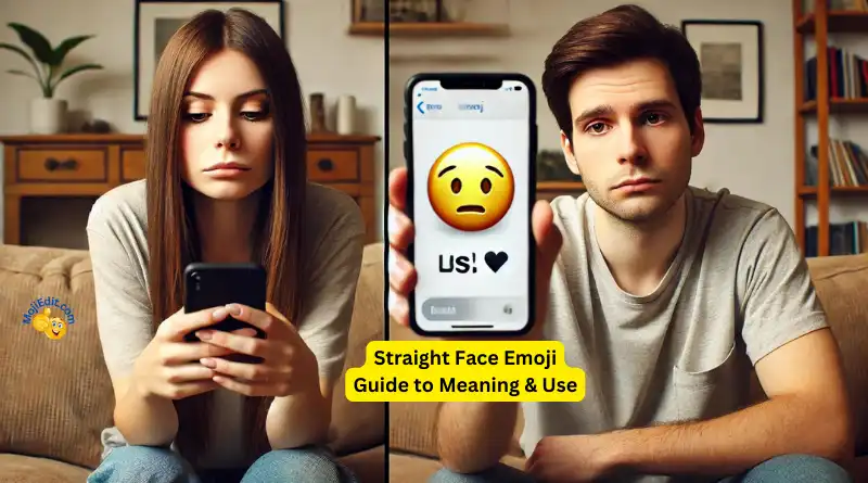 Straight Face Emoji meaning and use