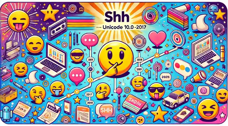 Unicode and History of the shushing face emoji