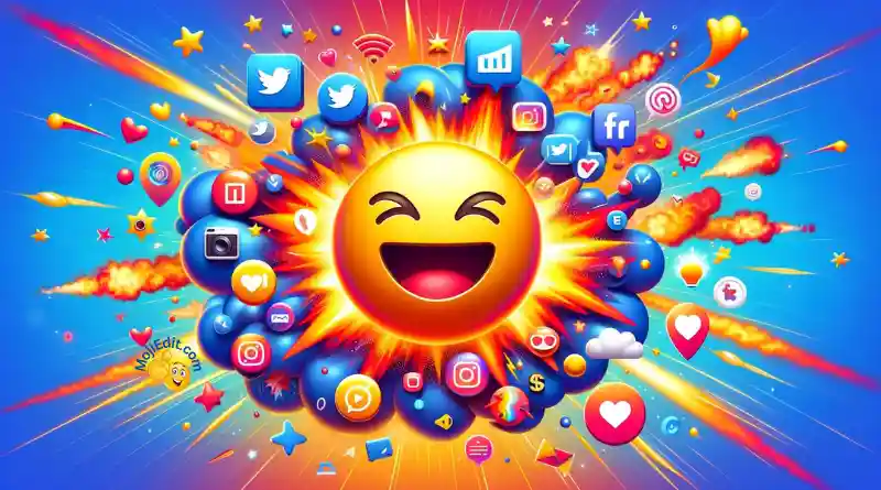 using the explosion emoji in social media