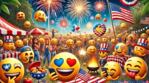 celebrating the 4th of July with emojis