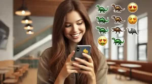 J'envoie à mon ami un emoji t rex par texto