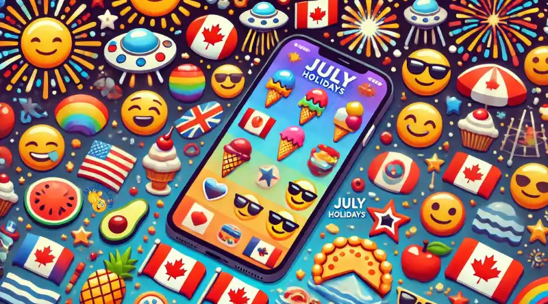 celebrando las locas fiestas de julio con emojis