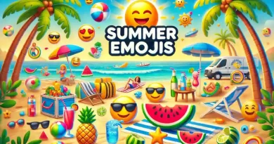Collage of Summer Emojis - Use and Meanings
