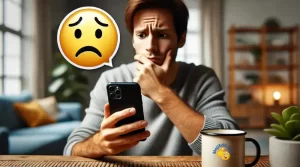 homme très inquiet regardant un iphone