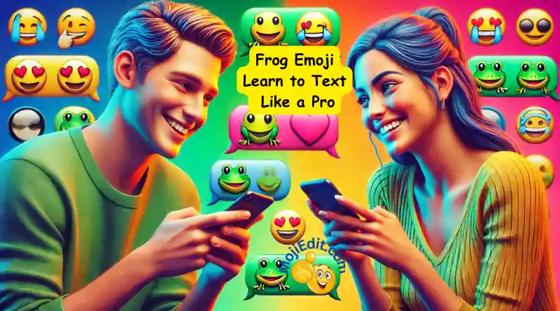 Einem Freund ein Frosch-Emoji simsen