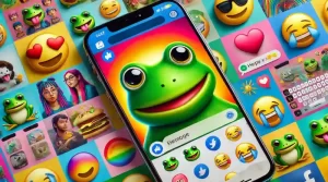 un emoji grenouille souriante