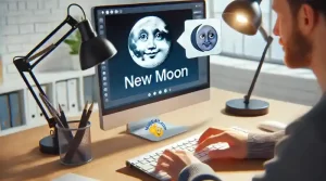 emoji de luna nueva de fondo