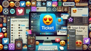 ticket emoji on different digital platforms