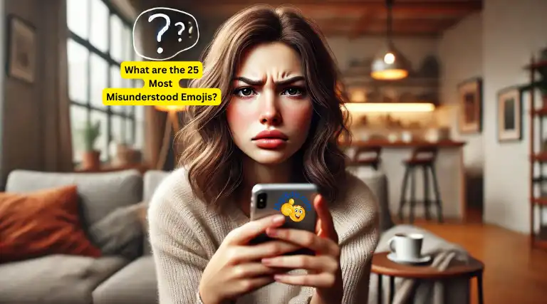 Jeune femme envoyant des SMS sur son smartphone avec une expression visiblement confuse.