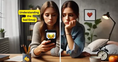 junge Frau schickt ein trauriges Emoji