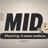 Illustration for the slang term mid, showing a thumbs-sideways reaction to something average or mediocre