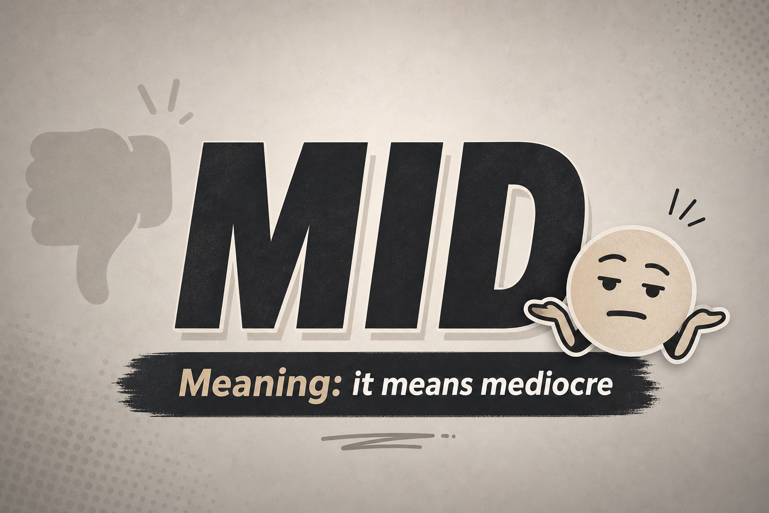Mid meaning — slang for mediocre or average explained
