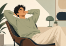 Illustration for the slang term nonchalant, showing a calm, unbothered, effortlessly cool vibe