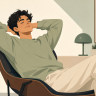 Illustration for the slang term nonchalant, showing a calm, unbothered, effortlessly cool vibe