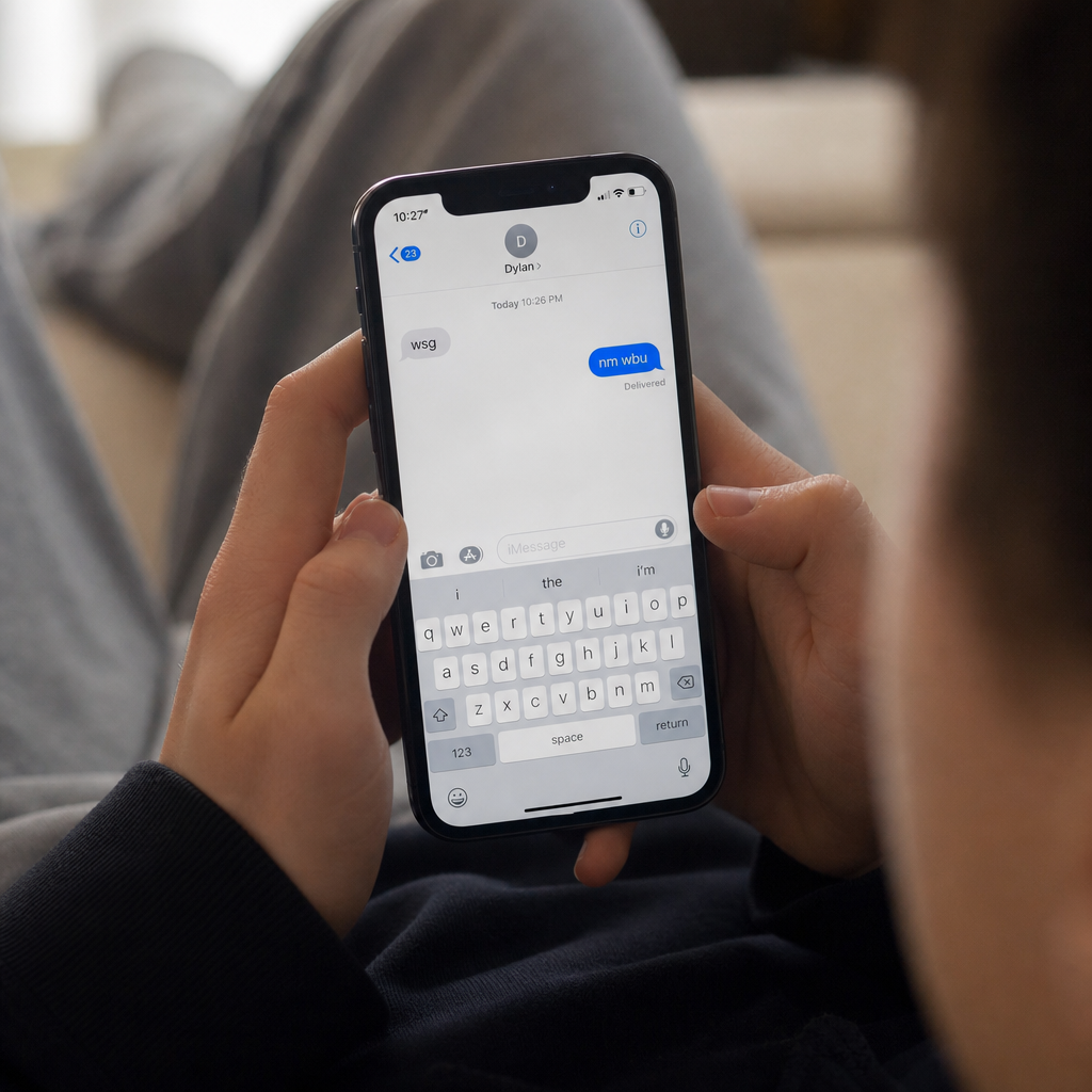 WSG meaning: wsg (what's good) shown in a text message