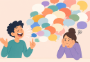 Illustration for the slang term yapping, showing someone talking a lot and rambling on